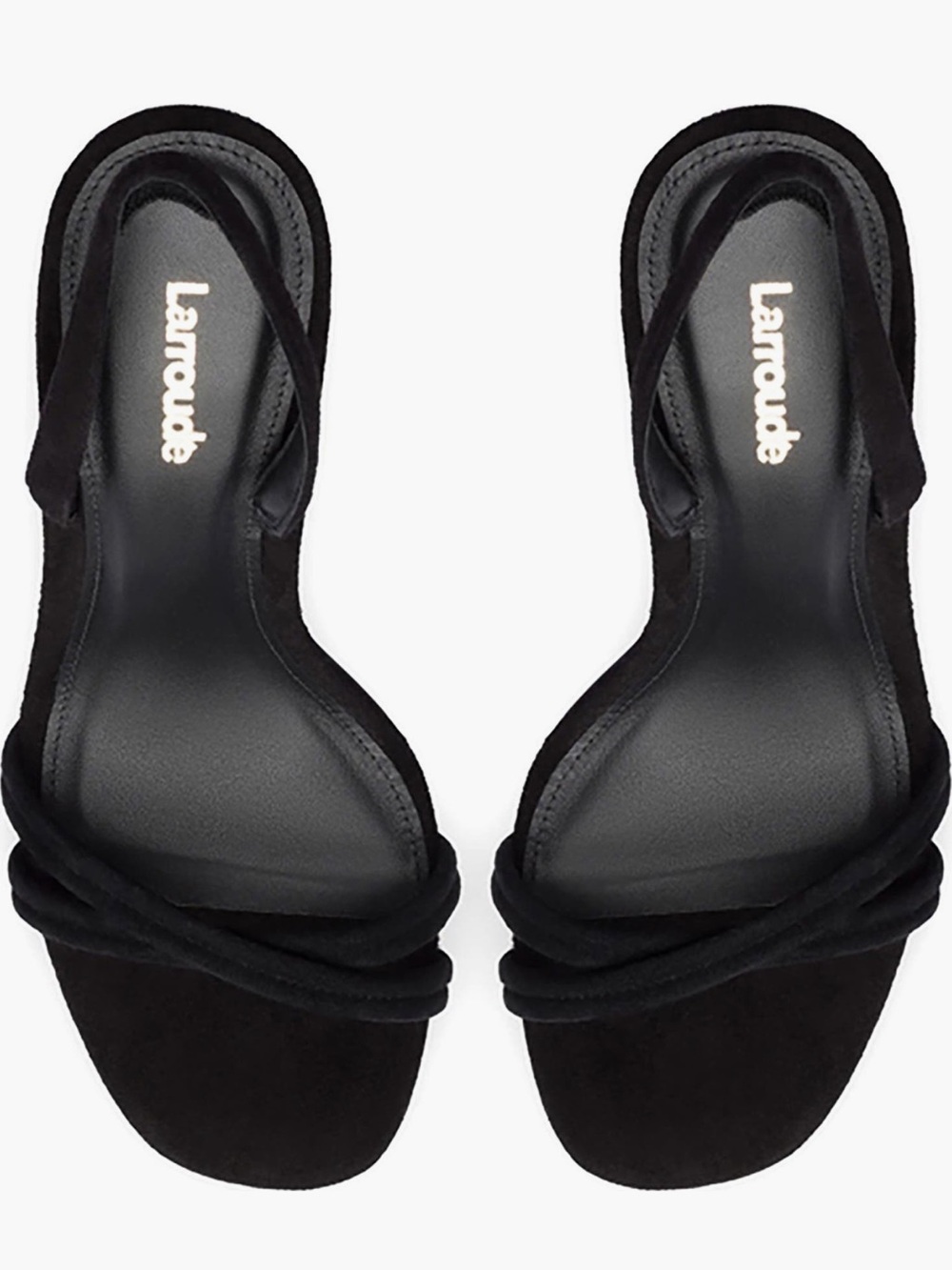 Larroude Annie Slingback Black Suede Knot Front Heels NWT - Picture 3 of 9